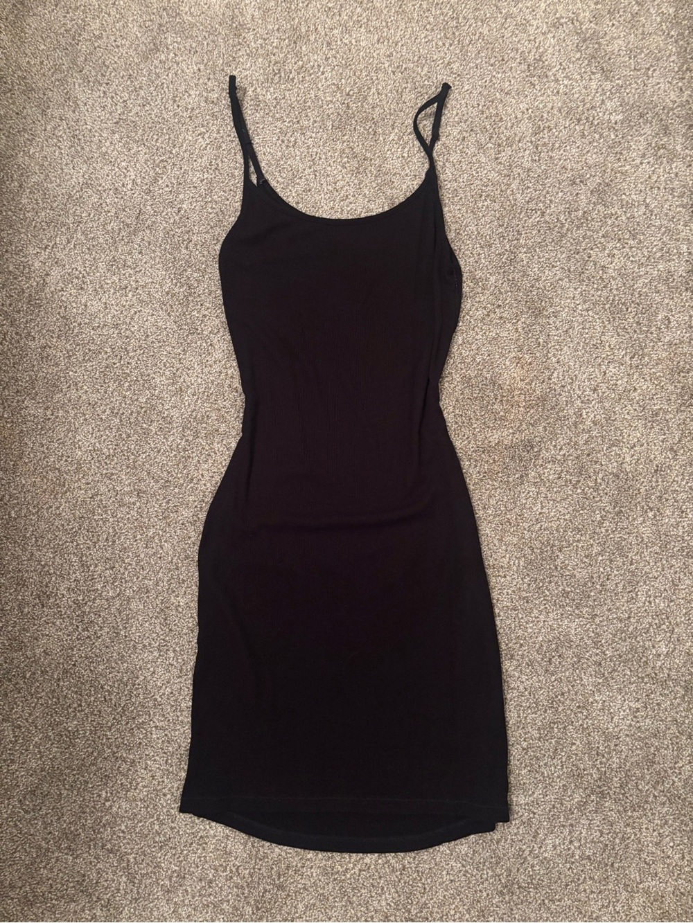 SKIMS Black Slim Spaghetti-Strap Mini Dress